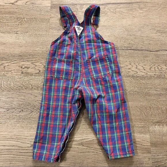 𝅺Vintage Osh Kosh B'Gosh Multicolor Gingham Bib Overalls Size 2T Boys Girls USA - Picture 6 of 9
